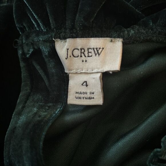 Women’s J. Crew Old Forest Green Velvet Sleeveless Midi Dress Size 4 / NWOT - Picture 7 of 8